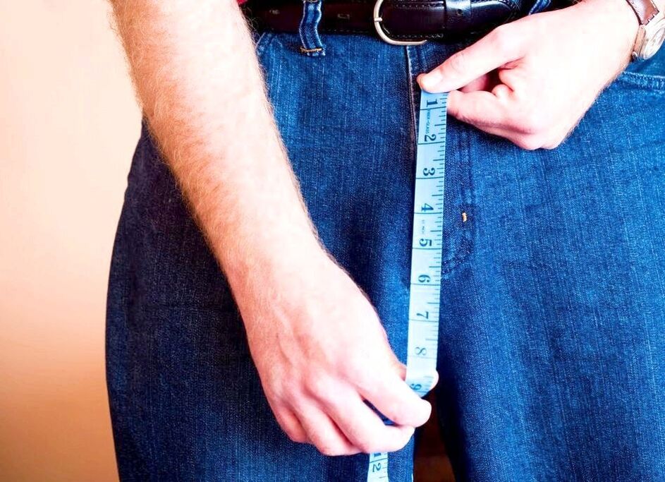 a man measures his penis when he grows up